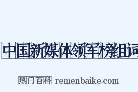 中国新媒体领军榜组词是什么意思的图片